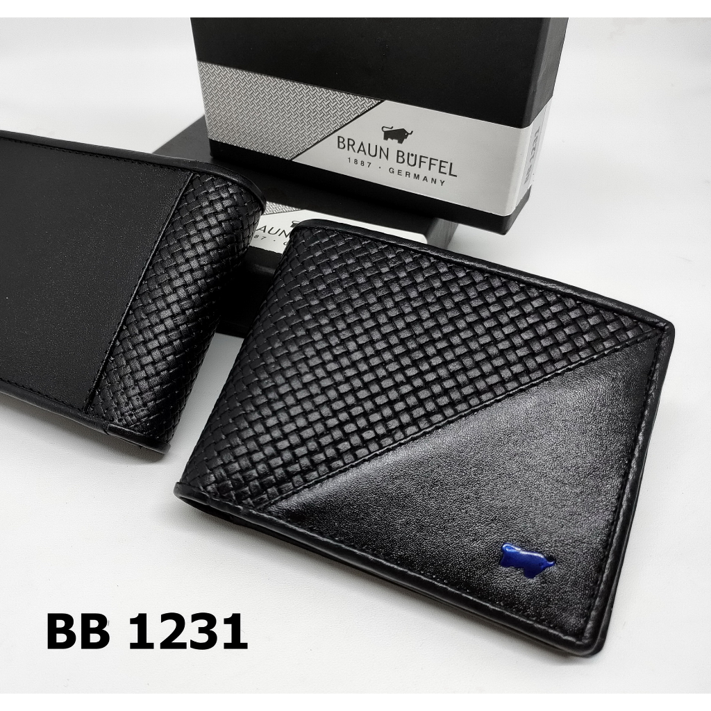 Dompet Pria Kulit Braun Buffel BB 1231 Bifold Black