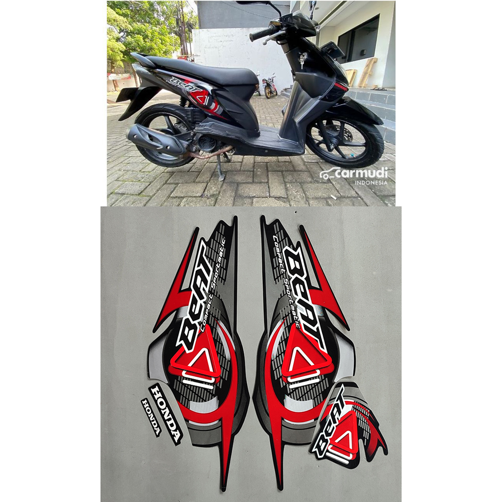 Stiker striping motor beat karbu 2010 hitam