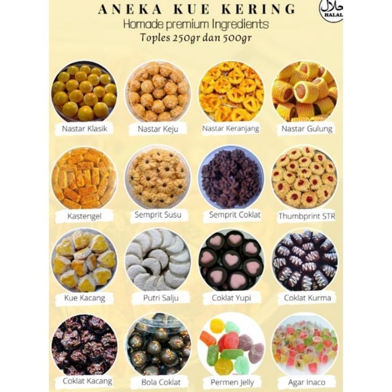 

Aneka kue kering seleraku /kue nastar/ kue sumprit/kue kering lainnya