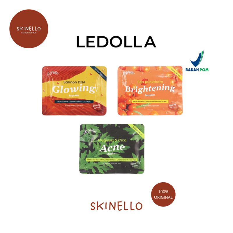 LEDOLLA Salmon DNA Glowing Mask | Masker Wajah Ledolla | Wash off mask