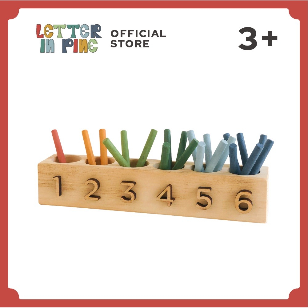 LETTER IN PINE Sorting &amp; Counting Toy - Mainan Kayu Wooden Toy Edukasi