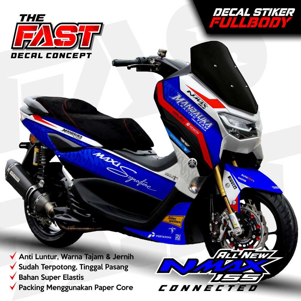 TERBARU  Decal Sticker Yamaha Nmax 155 New Fullbody Mandalika Decal stiker nmax new / stiker nmax fu