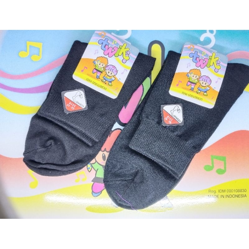 Twiki School Socks - Kaos Kaki Sekolah Hitam Polos - Di Atas Mata Kaki