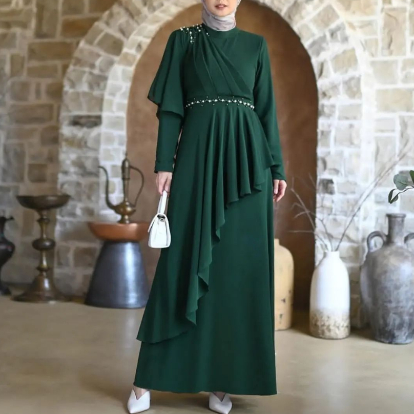 Kinaan - Yuvika Gamis Terbaru 2023 Lebaran Wanita / Bahan Ceruty Babydoll Full Furing Aplikasi Mutia