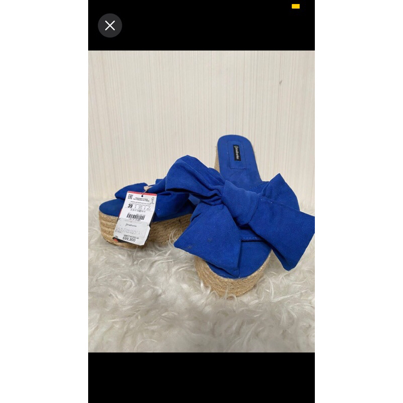 STRADIVARIUS PLATFORM SANDAL ELECTRIC BLUE BIRU SALE‼️