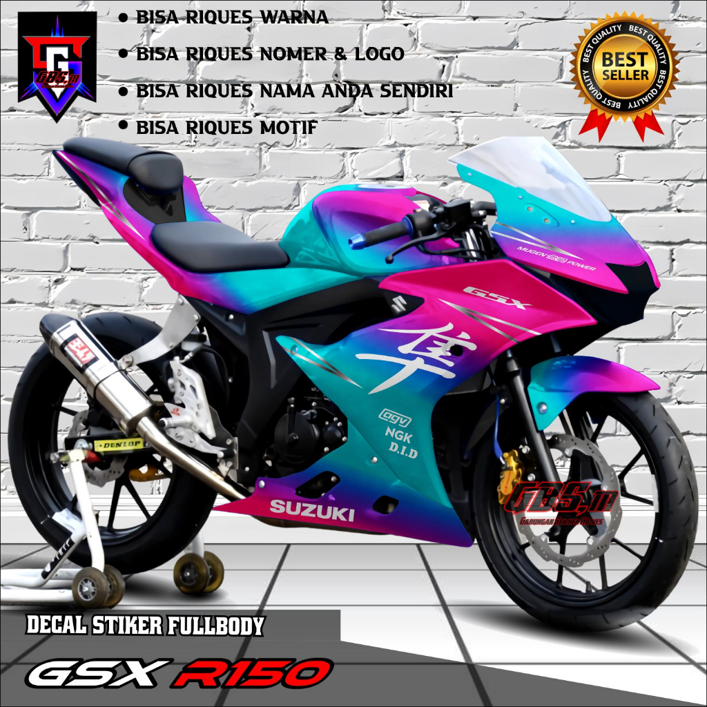 Decal GSX Sticker Decal Motor GSX R150 Striping GSX 150R Stiker Suzuki GSX Fullbody