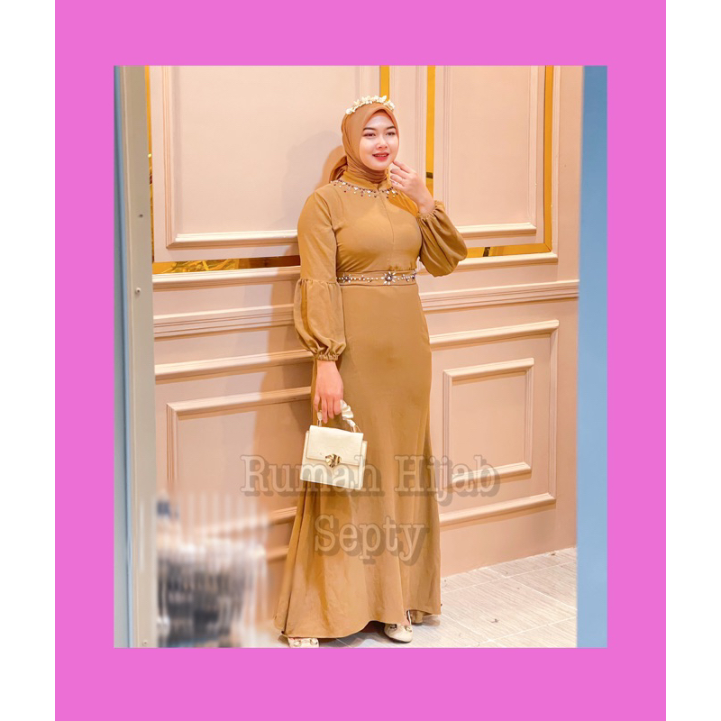 { RHS } Alzena gamis crincle airflow // gamis duyung payet kondangan // gamis crinckle payet // ootd