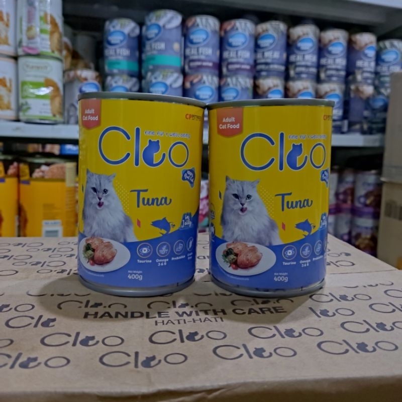 (Paket 6pcs) Cleo Cat Kaleng Tuna Adult 400gr - makanan basah kucing