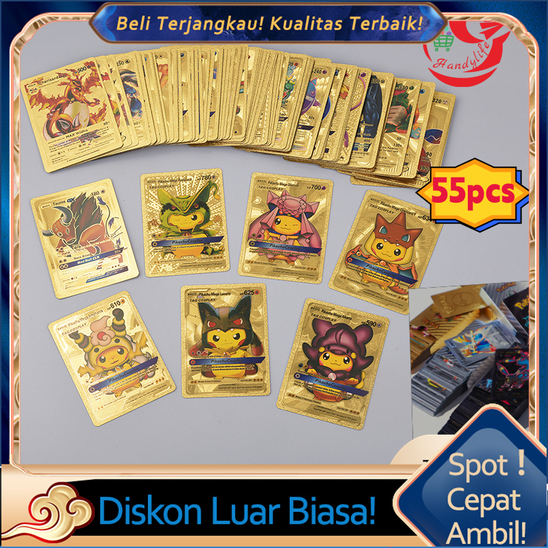 Kartu Pokemon Emas Pikachu 55PCS/Box: Permainan Interaktif Asyik