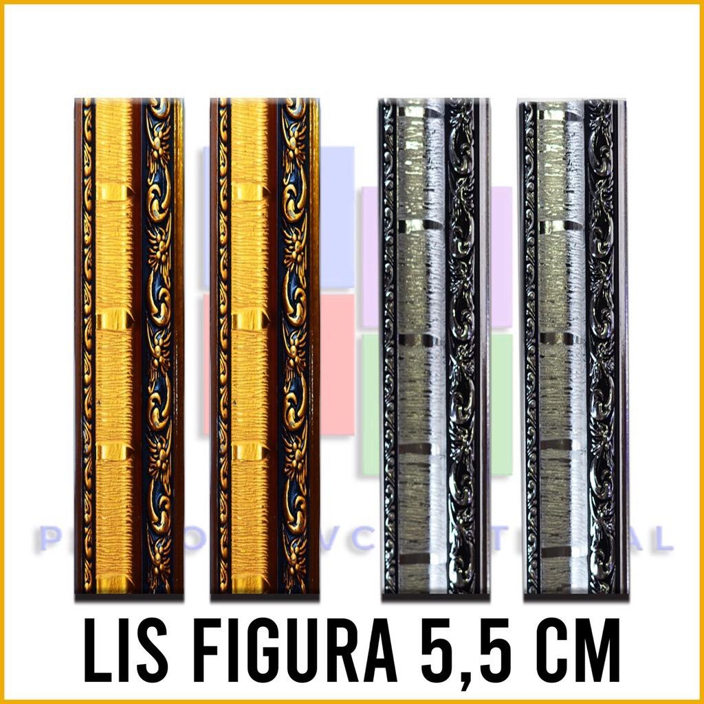 Lis Plafon PVC Mewah Model Figura 5.5 cm Emas Ukuran 400 cm x 5,5 cm