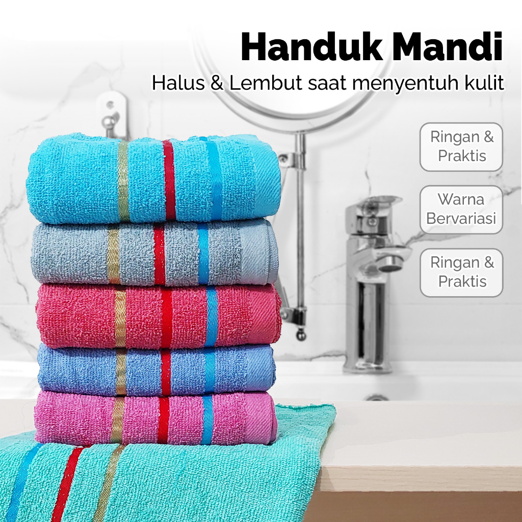 PARTYHOUSE HANDUK UKURAN 70CM X 140CM - HANDUK MANDI KATUN PREMIUM TEBAL IMPORT HANDUK MANDI TERPOPU