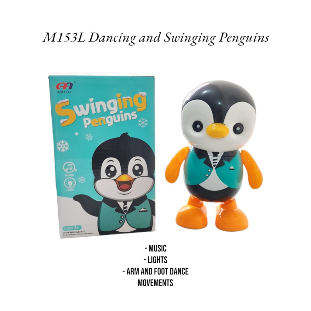 M153L Mainan Dance and Swinging Penguin Music Joget Dancing with LED mbs