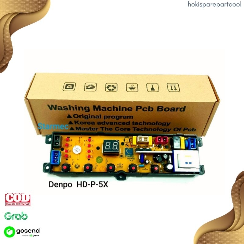 MODUL PCB MESIN CUCI DENPOO DWF-093HT DWF-083HT 5 TOMBOL