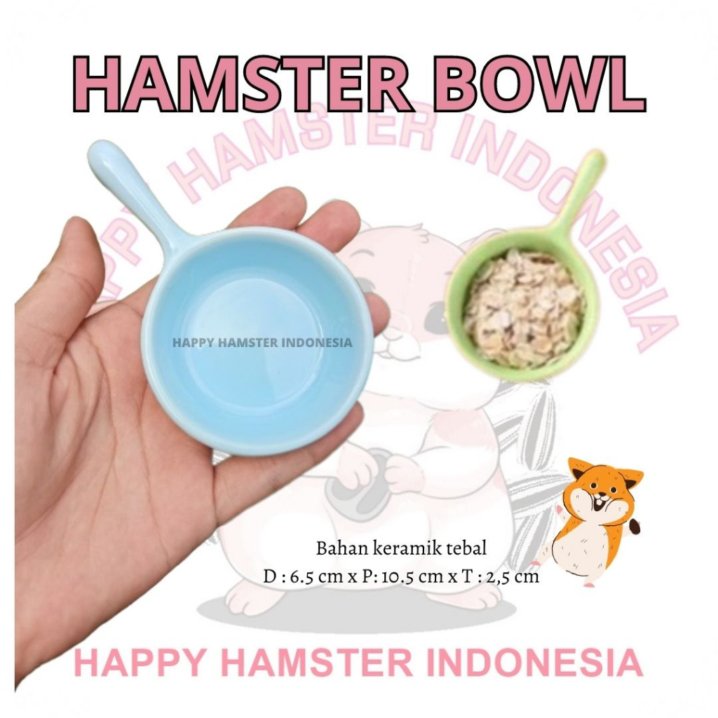 [Happy hamster] Hamster bowl keramik | wadah makan hamster keramik | Mangkok hamster | Tempat minum 