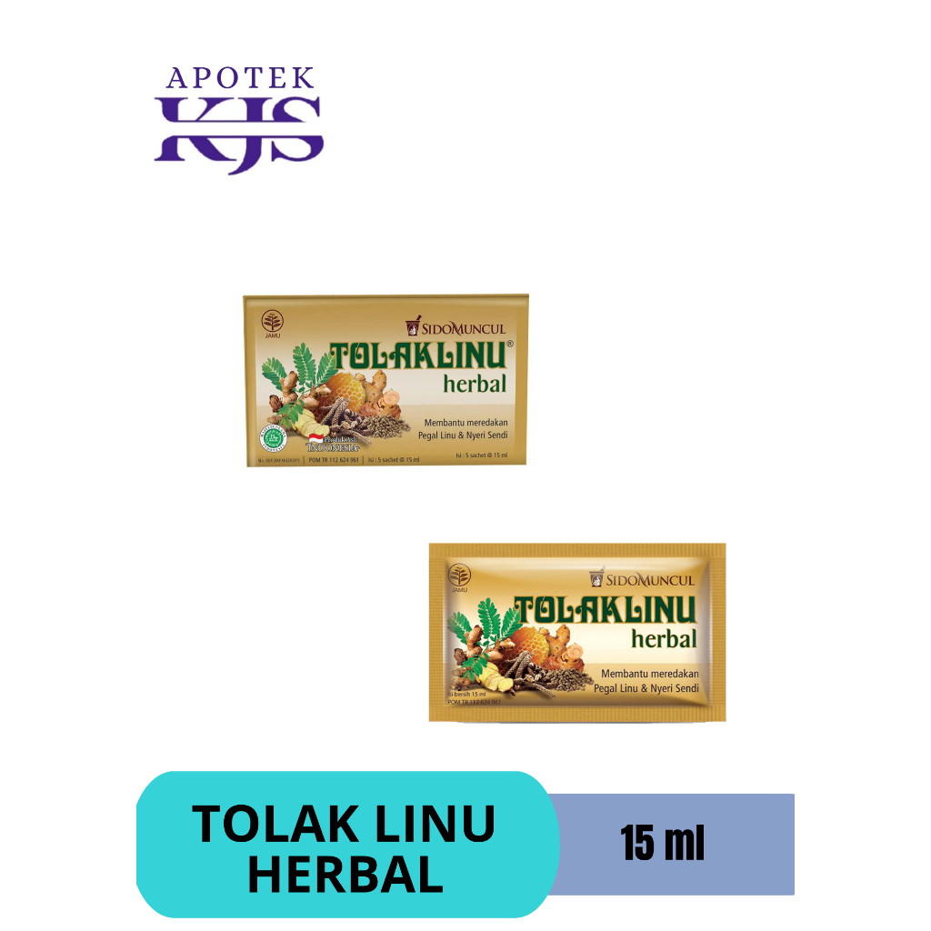 

Tolak Linu Cair Herbal Alami 1 Dus (5 Sachet) - Pegal Linu Nyeri Sendi