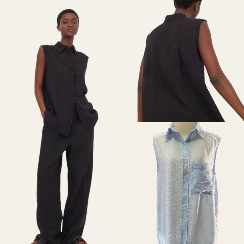 HM Sleeveless Shirt Women | Kemeja Tanpa Lengan