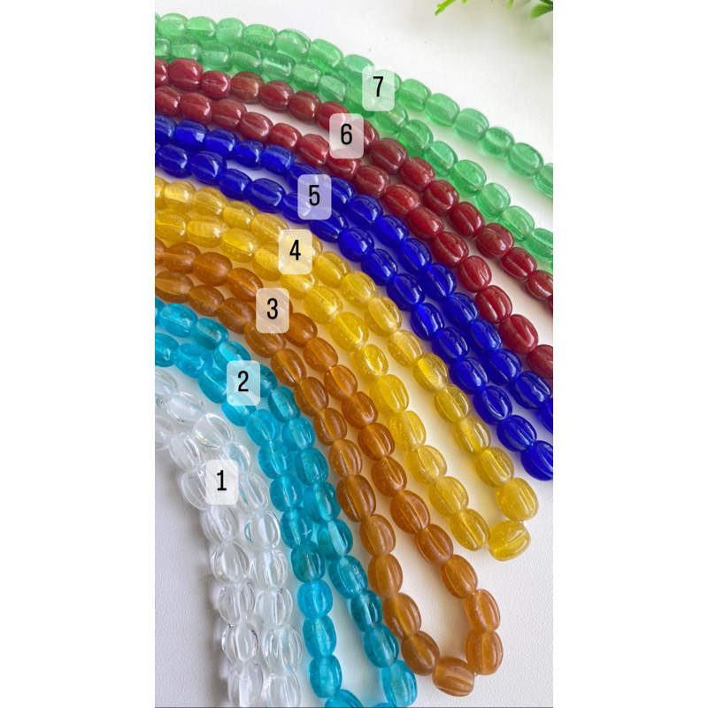 MANIK BELIMBING TRANSPARANT/ manik indonesia / glass beads handmade