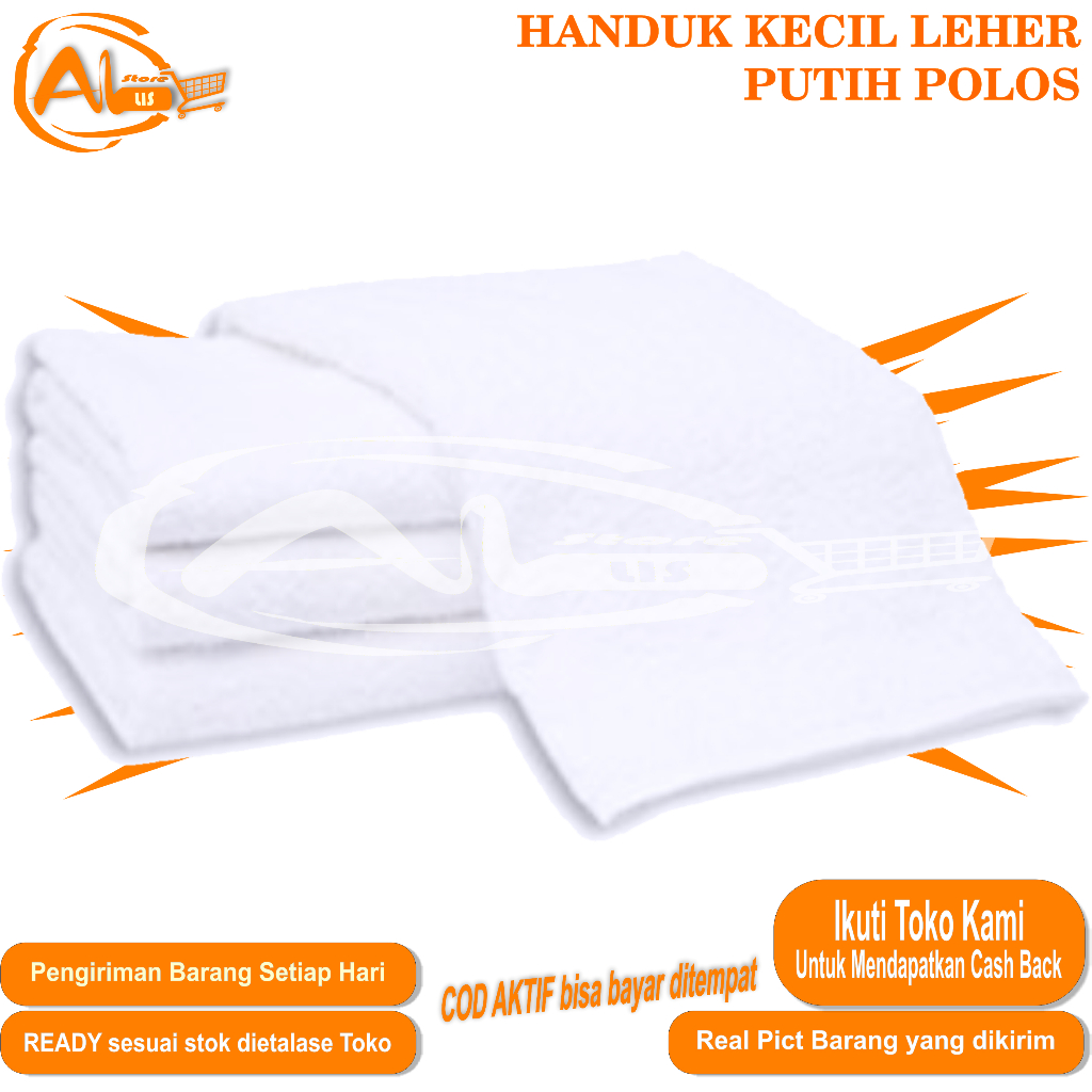 HANDUK KECIL FULL KATUN OLAHRAGA PUTIH POLOS HANDUK MUKA KATUN PUTIH HANDUK LEHER SAPU TANGAN POLOS 
