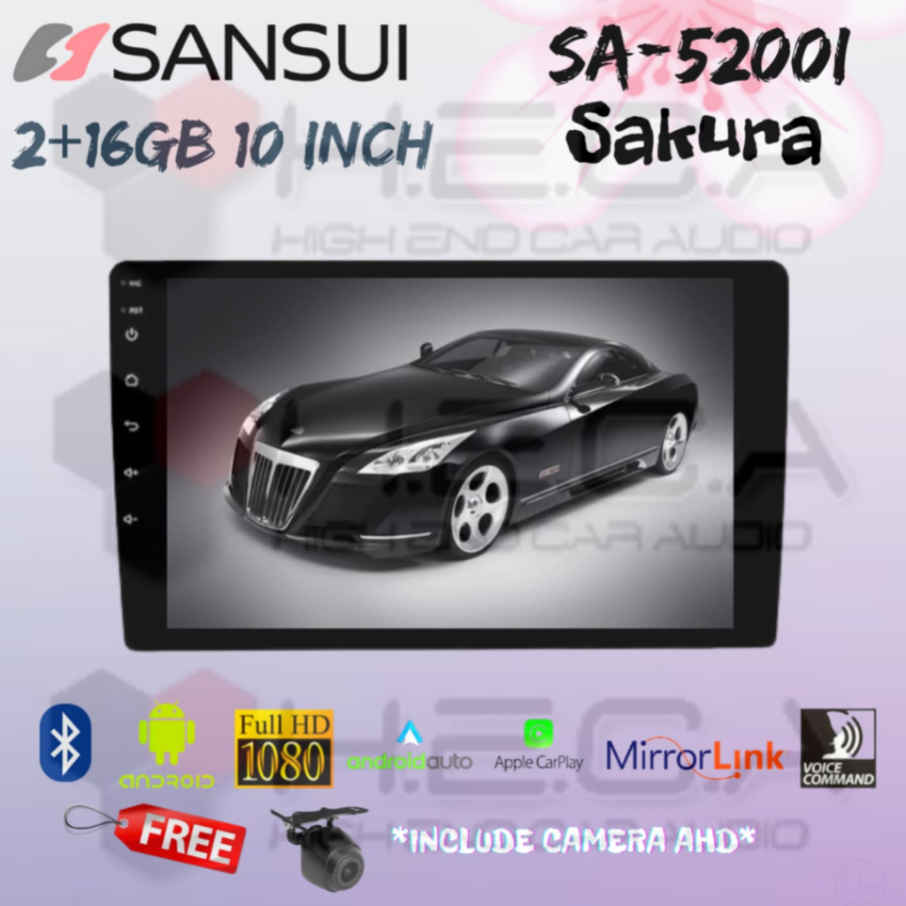 SANSUI Sakura 2/16 GB Android 10 Inch SA-5200I Head Unit Tape + AHD