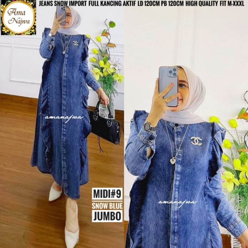 Midi #9 Dress Jeans Snow Jumbo - AMA NAJWA