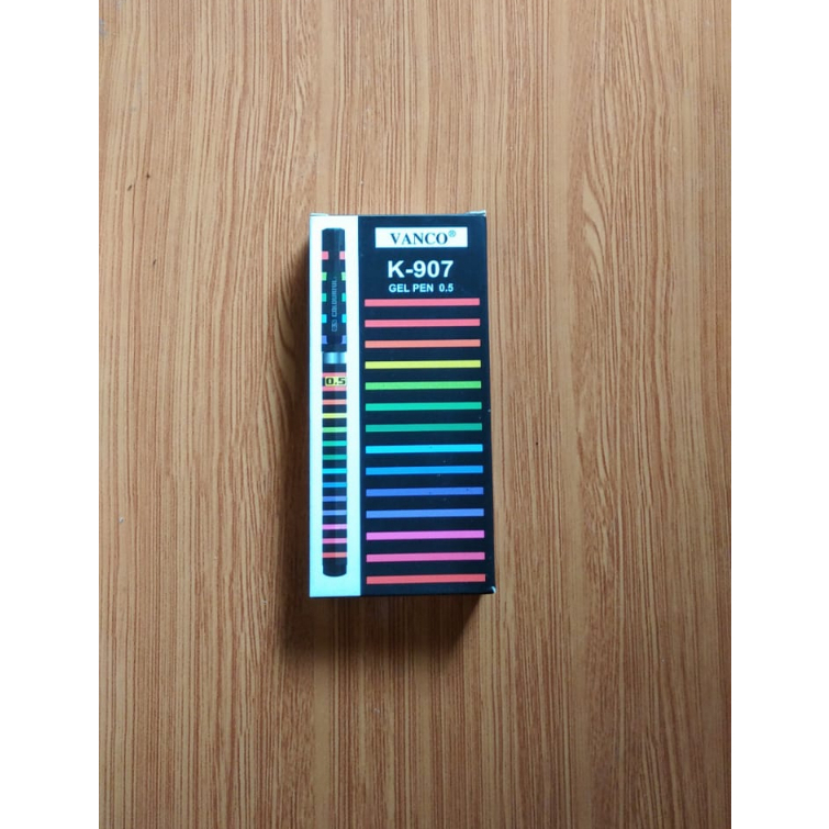 

Pena Tulis VANCO K-907 Gel Pen 0.5mm Black Per Pak Isi (12 Pcs)