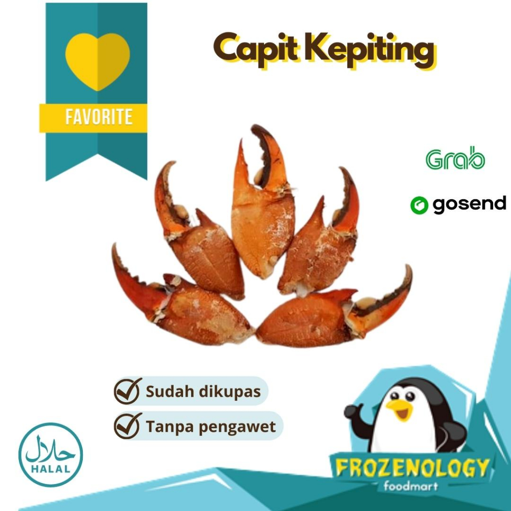 

Crab claw frozen / Capit Kepiting Kupas 500 gram Terlaris