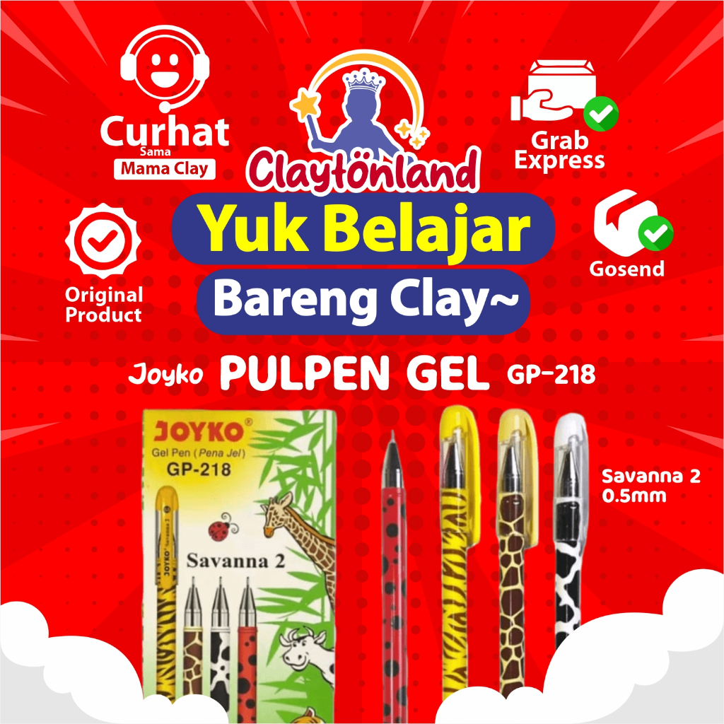 

Pulpen Gel Joyko / Gel Pen / Pena Joyko GP-218 Savanna 2 0.5mm / Ballpoint Joyko 1Pcs