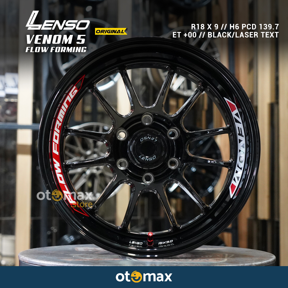 Velg Mobil Lenso Venom 5 Ring 18 Black Laser Text