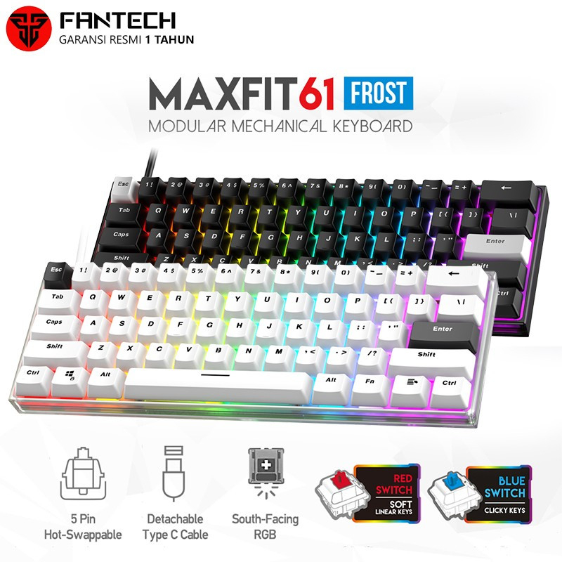 FANTECH MAXFIT61 FROST WIRED MECHANICAL KEYBOARD GAMING RGB MAXFIT 61