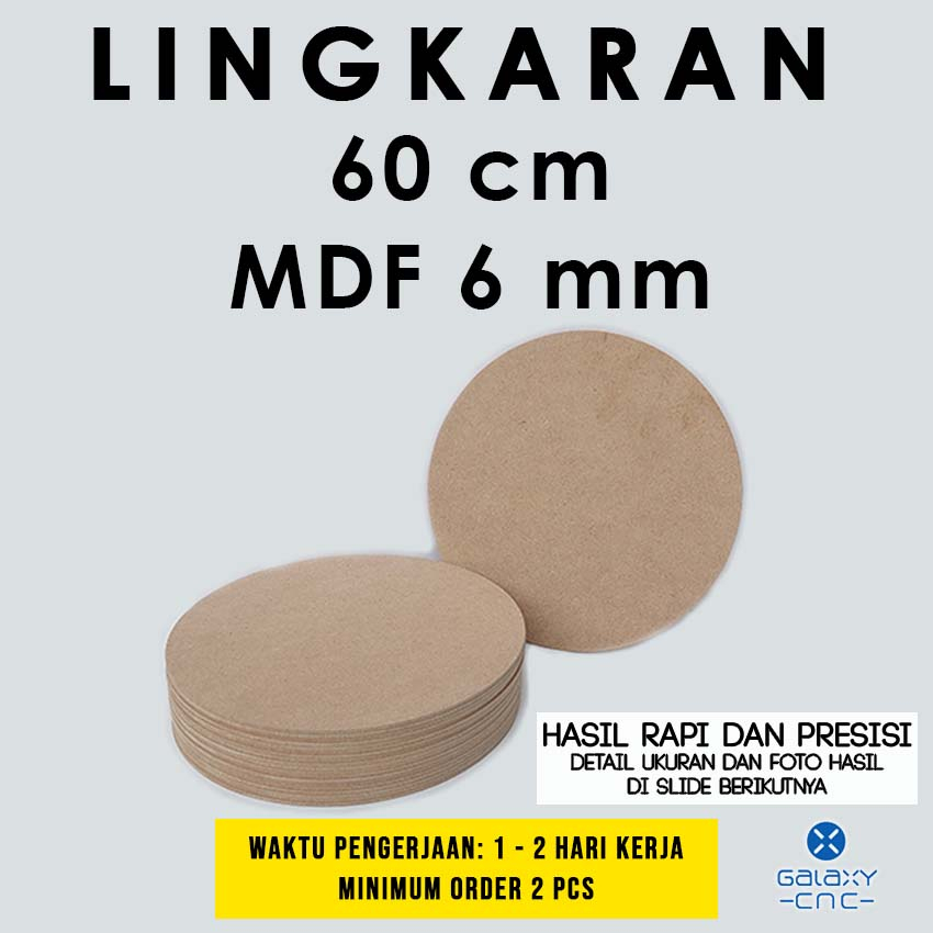 lingkaran 60 cm - MDF 6 mm - MDF hijau / papan HMR