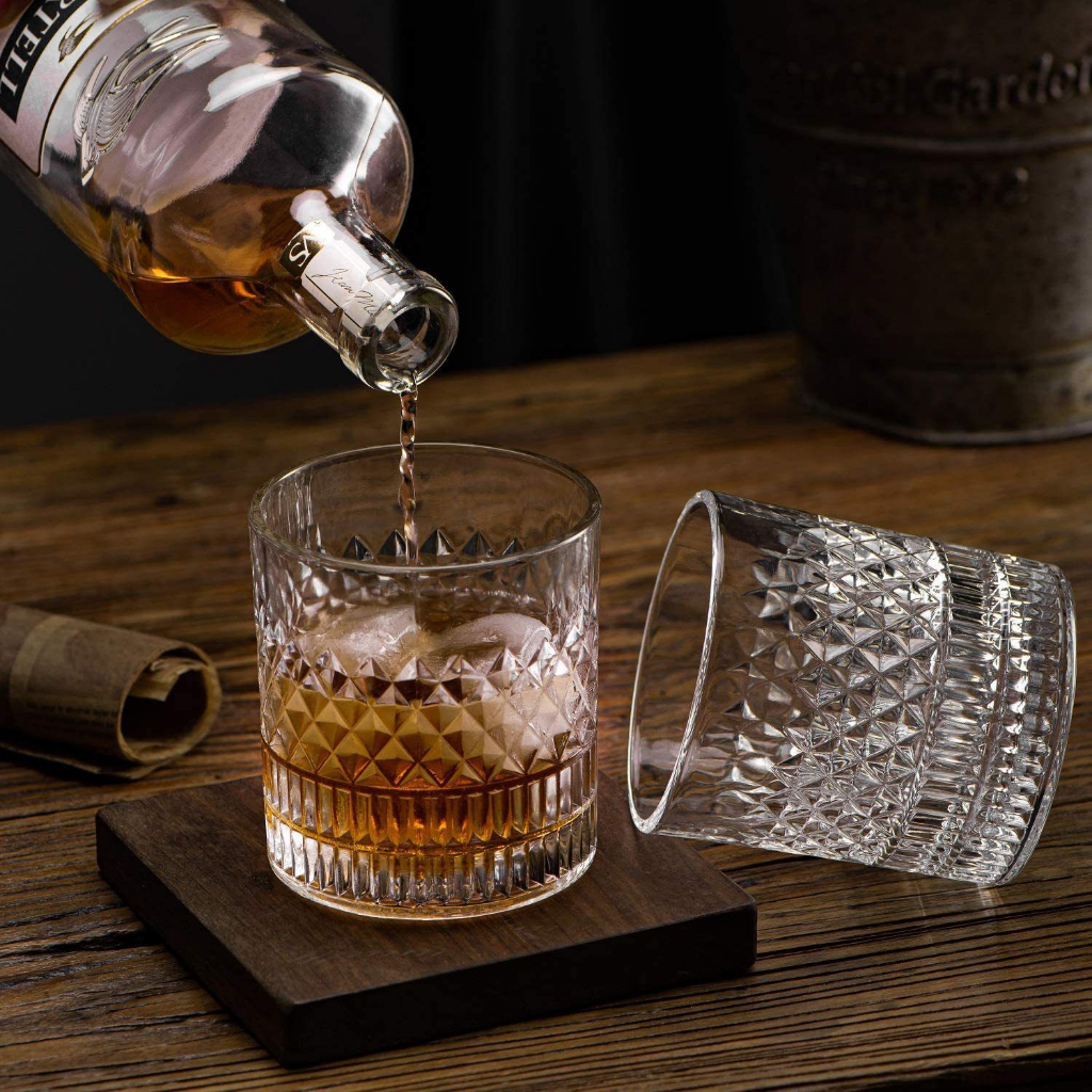 ASHOME gelas cangkir kaca whisky dan wine elegant motif kristal segitiga mewah / glass wine and whisky elegant