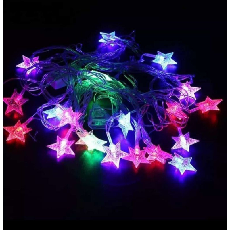 Evrydaygift Lampu Led Tumbler Rainbow Agustusan/Lampu Natal Anggur & Bintang Kelap Kelip Panjang 10M