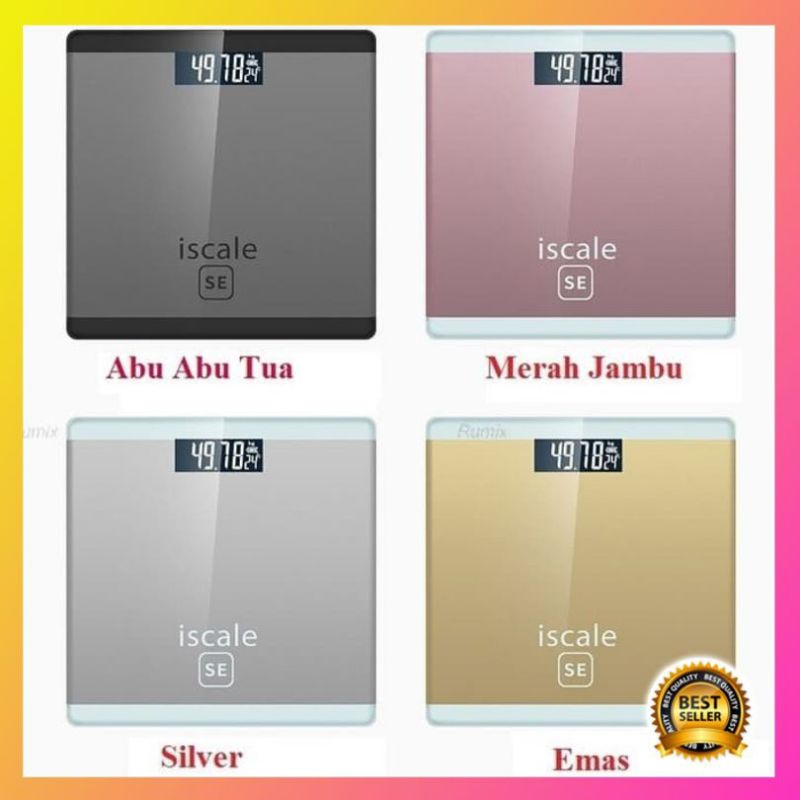 iscale Timbangan Badan Digital Kaca Scale LCD