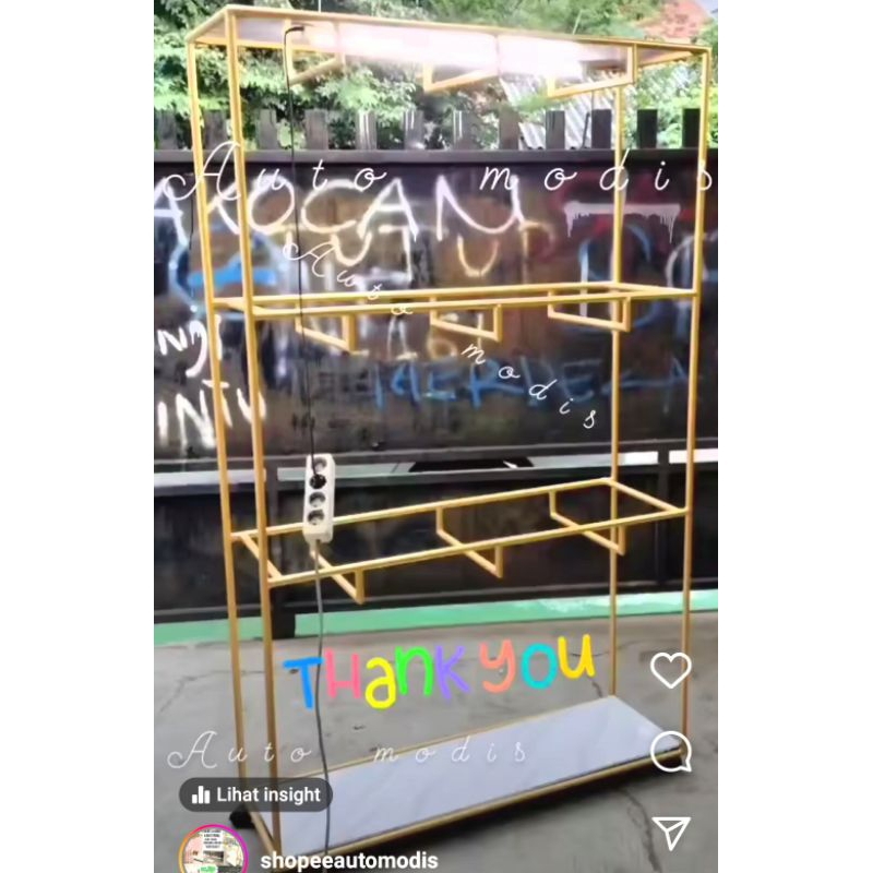 GAWANG BAJU HADAP DEPAN EMAS TIANG STANDING DISPLAY BONGKAR PASANG PAKAIAN DEWASA ANAK STAND BAZAR R