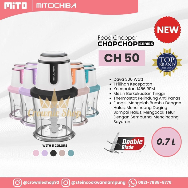 Chopper Mito Mitochiba CH50 CH-50 Penggiling Blender Serbaguna Daging Es Batu Buah dan Sayur