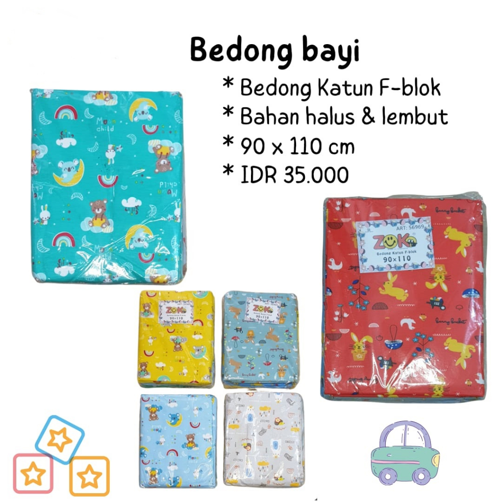 A20 I ZOKO - Bedong Bayi Katun F-Print 90cm x 110cm