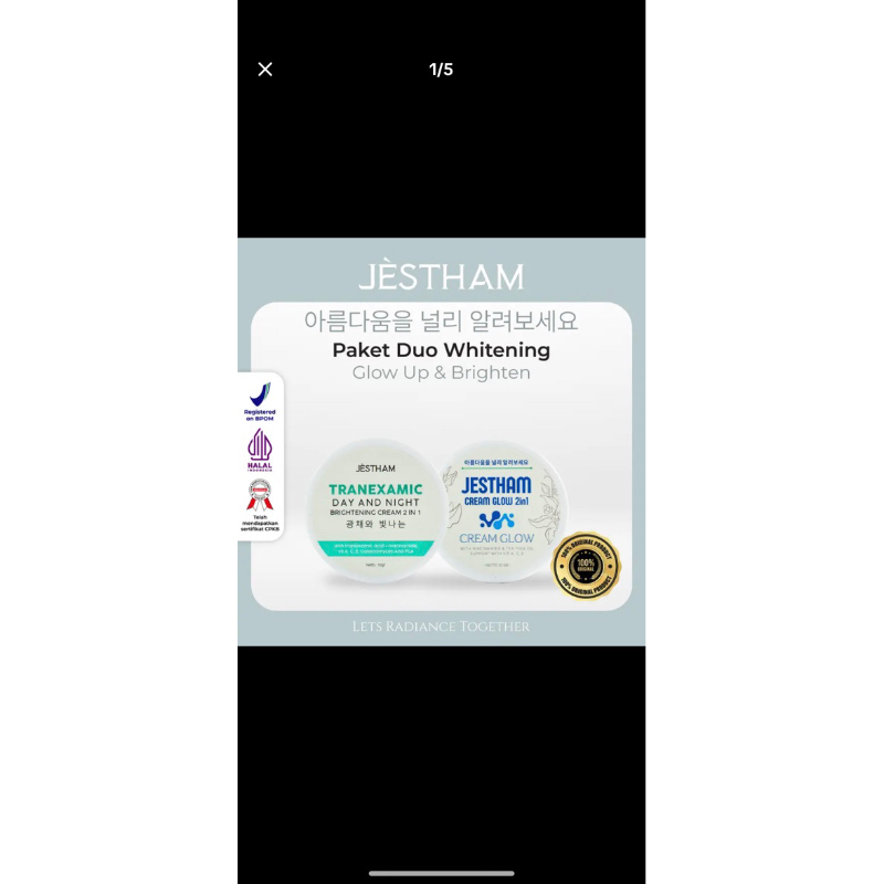 NEWW Paket Duo Whitening Jestham Skincare jestham