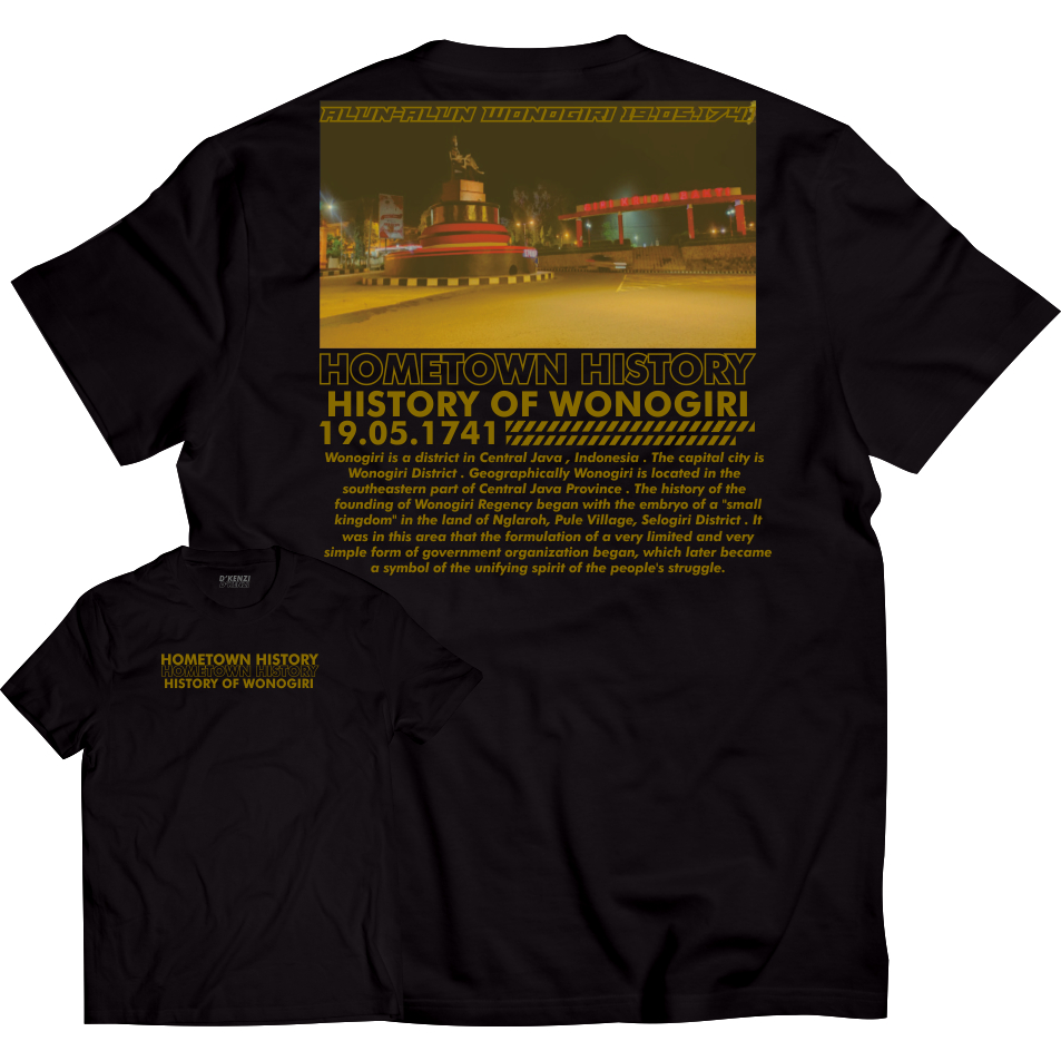 Kaos Wonogiri Baju Ikon Kota Wonogiri Jawa Tengah Bahan Cotton Combed 30s