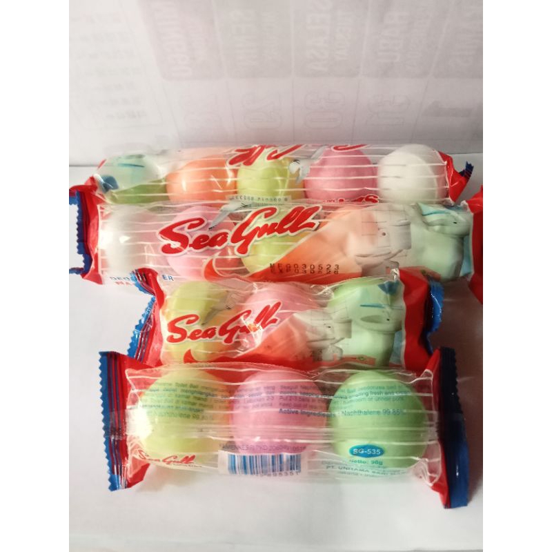 Seagull kamper bola pengharum ruangan toilet kapur barus warna warni