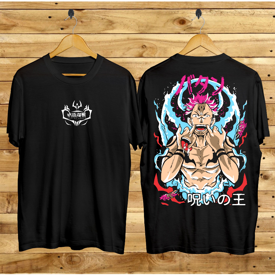 Baju Kaos T-shirt Distro Terbaru / Kaos Jujutsu Kaisen Sukuna Hitam / Kaos Kekinian / Kaos Anime / K