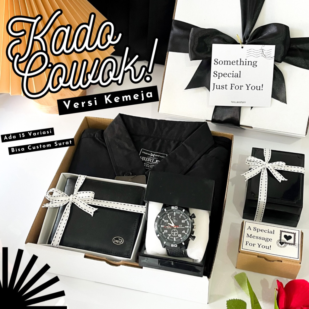 

[ SHIRT ] HAMPERS KADO ULANG TAHUN COWOK GIFTBOX KEMEJA HITAM KADO WISUDA GIFT COWO HAPPY BIRTHDAY GIFT PRIA