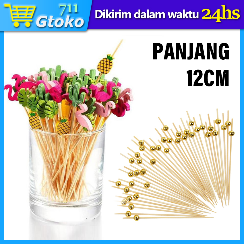 Tusuk Buah Bambu Lucu Tusuk Cocktail Kaido Bekal Kue Cake Dessert Topper Minuman Tusuk Gigi Hiasan 1