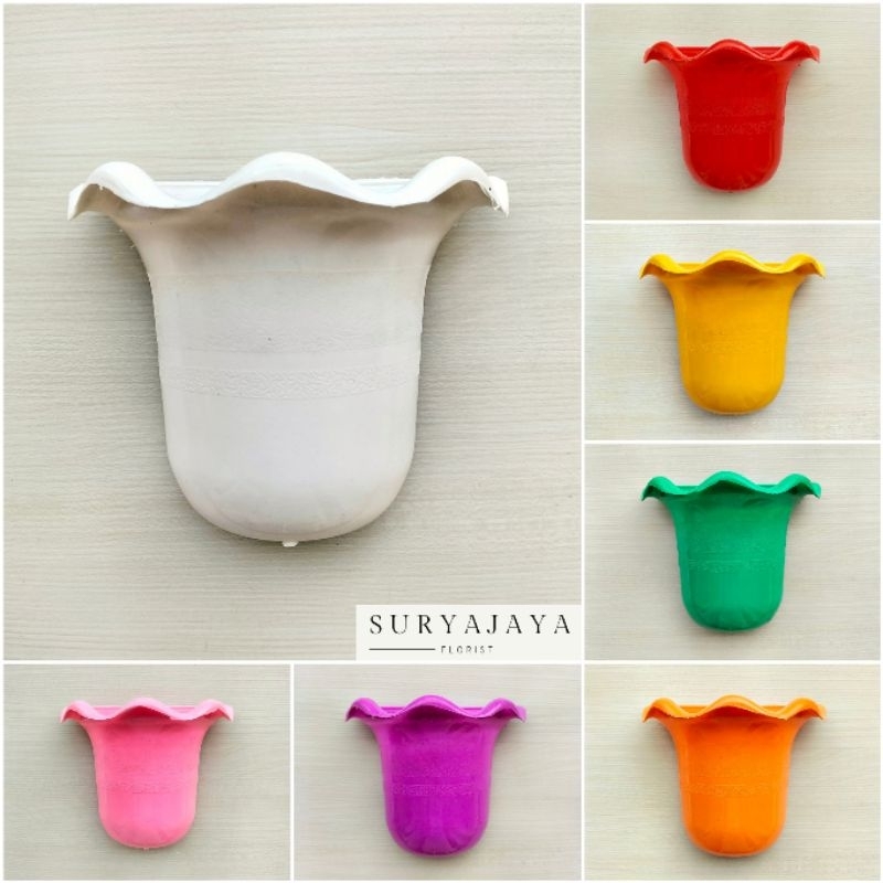 Pot Plastik Ombak / Pot Dinding / Pot Tempel / Pot Bunga Plastik Dinding