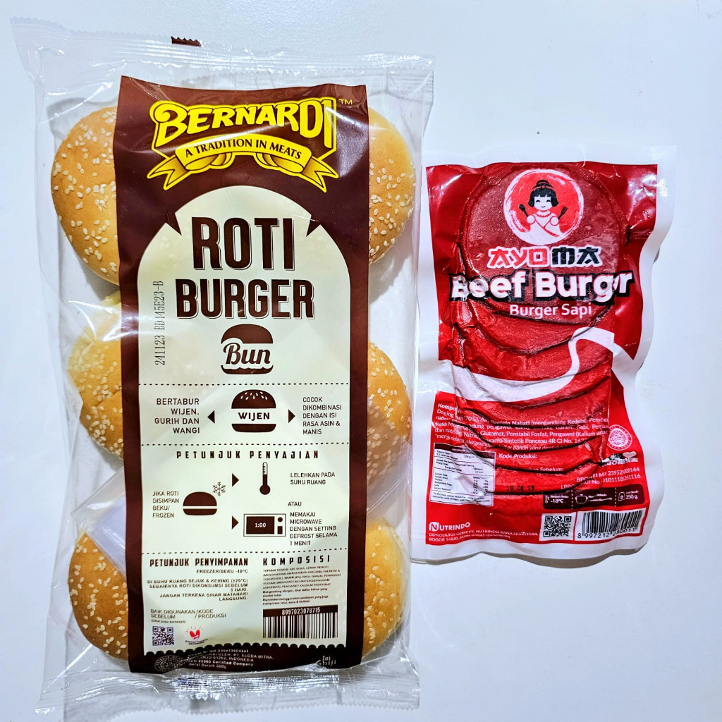 

(PAKET) BERNARDI burger wijen + AYOMA isian burger 10s