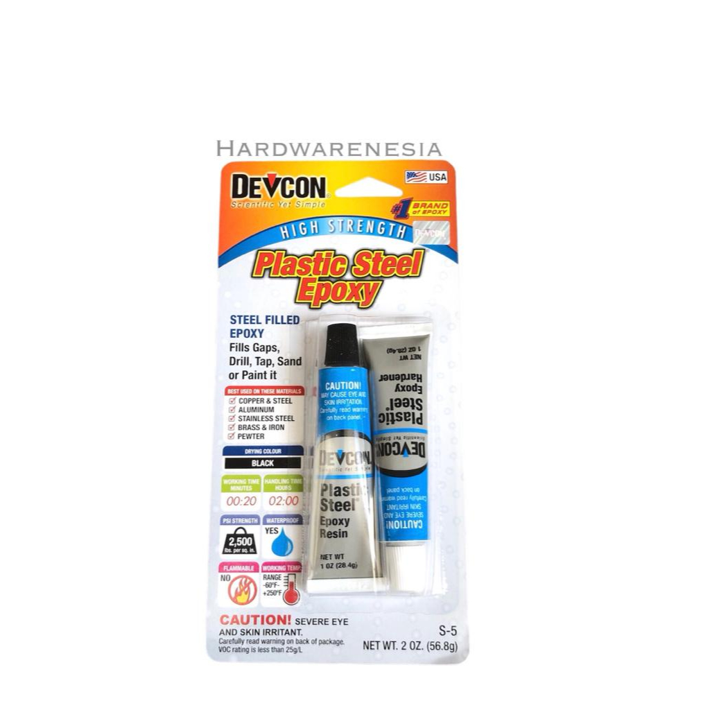 DEVCON S-5 Plastic Steel Epoxy - Lem Besi Plastik Epoxy HIGHSTRENGTH (Bisa Untuk Radiator)