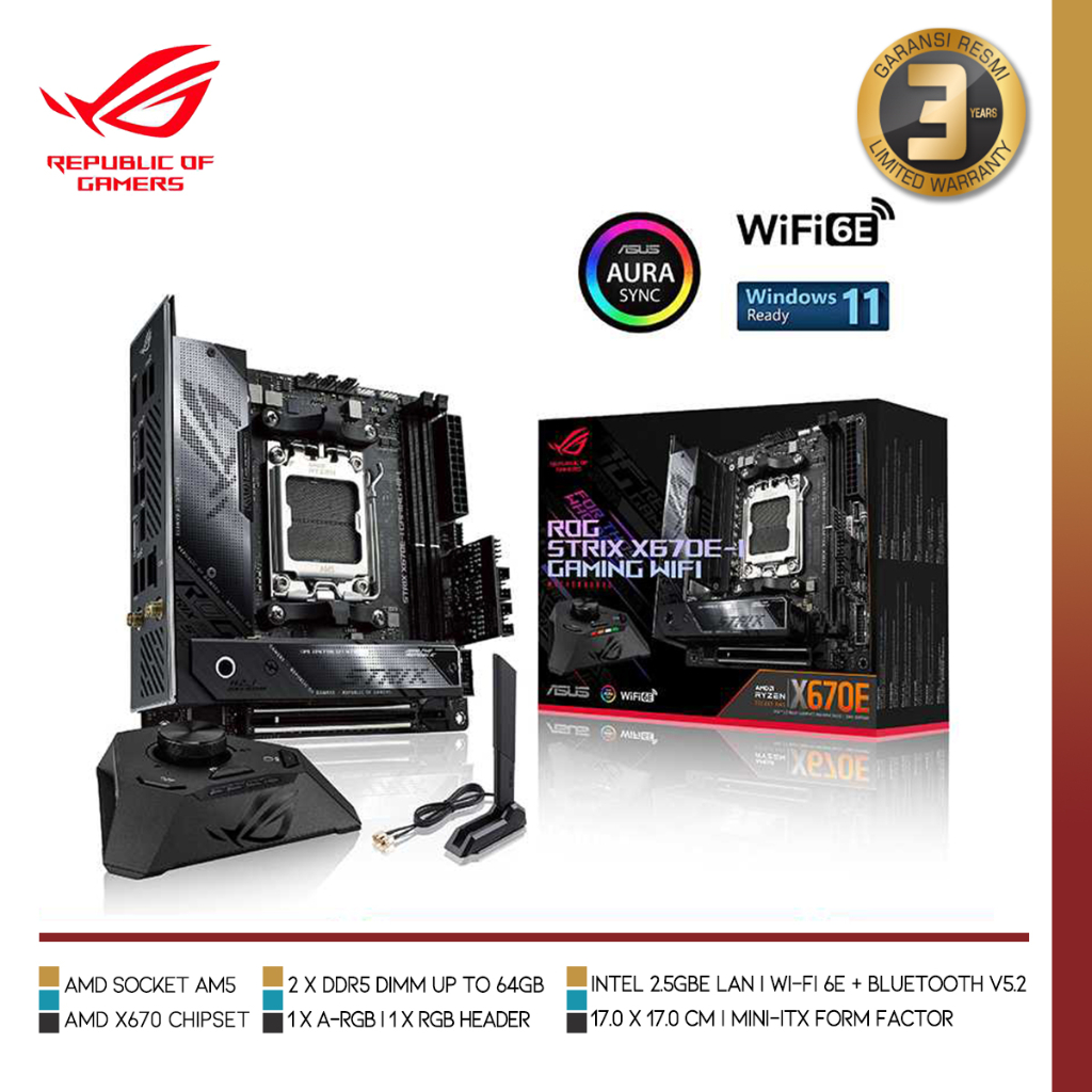 ASUS ROG STRIX X670E-I GAMING WIFI | Motherboard AMD X670 Ryzen AM5