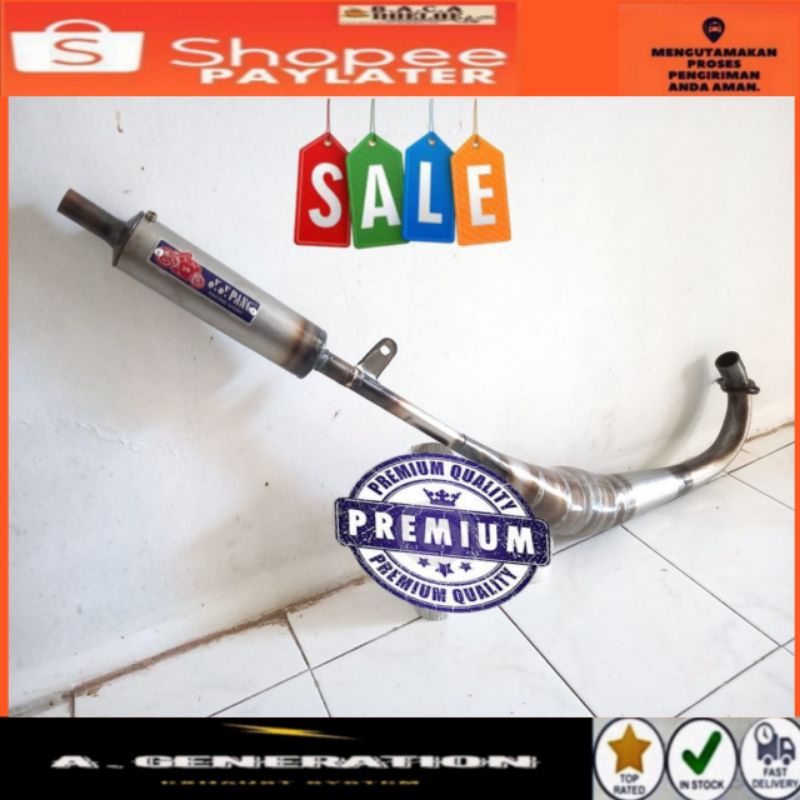 knalpot yypang rxz dan rg 150 R type pipe on plat galvanist