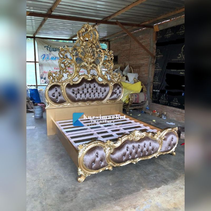 SET TEMPAT TIDUR SULTAN UKIR MEWAH JATI RANJANG TEMPAT TIDUR JOK BED UKIR TERLARIS DIPAN UKIR MODERN