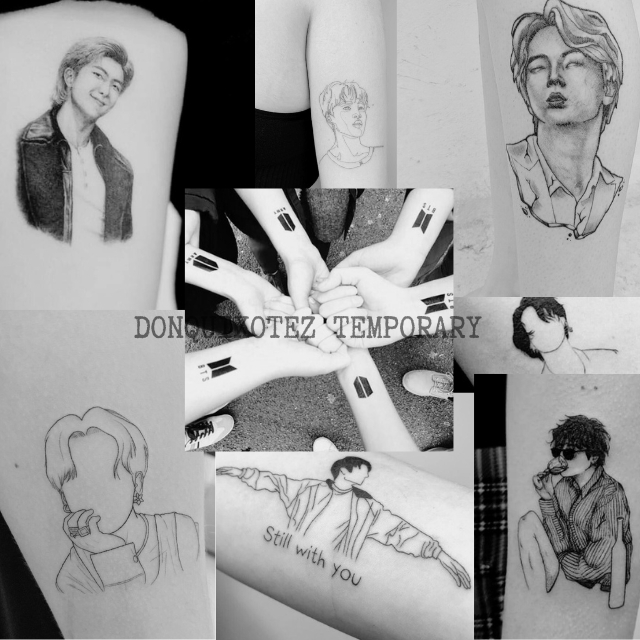 CUSTOM KPOP Tato Stiker Temporer Motif BTS ARMY Aesthetic Tattoo Temporary Motif Jimin Suga Jungkok 