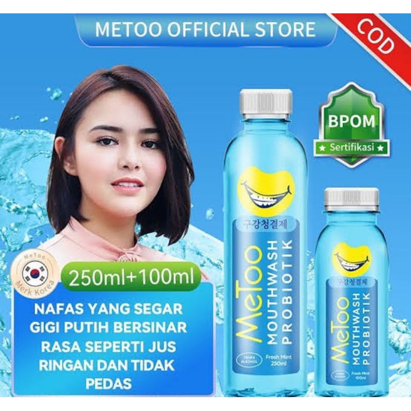 MeToo Mouthwash Fresh Mint 250ml/ Obat Kumur Probiotik / Nafas